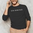 Swimming Minimalist Text Swimmer Coach Men's Long Sleeve T-Shirt Swimming Minimalist Text Swimmer Coach Men's Long Sleeve T-Shirt