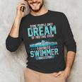 Swimming Parent Swimmer Mom Dad My Favorite Swim Meet Men's Long Sleeve T-Shirt