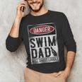 Swimming Swimmer DANGER Swim Dad Men's Long Sleeve T-Shirt Swimming Swimmer DANGER Swim Dad Men's Long Sleeve T-Shirt