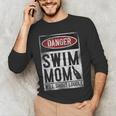 Swimming Swimmer DANGER Swim Mom Men's Long Sleeve T-Shirt Swimming Swimmer DANGER Swim Mom Men's Long Sleeve T-Shirt