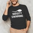Varsity Swimming For Men Women Men's Long Sleeve T-Shirt Varsity Swimming For Men Women Men's Long Sleeve T-Shirt