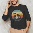 Vintage Drum Kit Silhouette Retro Music Men's Long Sleeve T-Shirt
