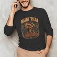 Vintage Muay Thai Thai Boxing Nak Muay Fighter Art Men's Long Sleeve T-Shirt
