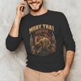 Vintage Muay Thai Flag Thailand Thai Boxing Fighter Men's Long Sleeve T-Shirt