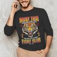 Vintage Muay Thai Twin Tiger Art Of 8 Limbs Men's Long Sleeve T-Shirt