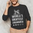Vintage World'S Okayest Drummer Drum Kit Men's Long Sleeve T-Shirt Vintage World'S Okayest Drummer Drum Kit Men's Long Sleeve T-Shirt