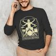 Vitruvian Drummer Drum Kit Music Lover Musician Men Men's Long Sleeve T-Shirt Vitruvian Drummer Drum Kit Music Lover Musician Men Men's Long Sleeve T-Shirt