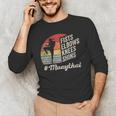 Women's Muay Thai Martial Arts Fighter Retro Vintage Sunset Graphic Men's Long Sleeve T-Shirt