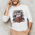 4th July BBQ Dad American Flag Brisket Smoke Men's Long Sleeve T-Shirt
