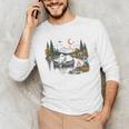 Canoe Ghost Camping Ghost Lake Halloween Spooky Fall Camping Men's Long Sleeve T-Shirt