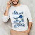 Eat Sleep Swimming Repeat Swimming Men's Long Sleeve T-Shirt Eat Sleep Swimming Repeat Swimming Men's Long Sleeve T-Shirt