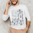 Muay Thai American Flag Camo Military Patriotic Men's Long Sleeve T-Shirt