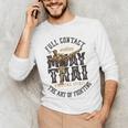 Muay Thai Fighter MMA Full Contact Retro Kickboxing Men's Long Sleeve T-Shirt Muay Thai Fighter MMA Full Contact Retro Kickboxing Men's Long Sleeve T-Shirt