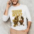 Thinking About Meat BBQ Dad Humor Raglan Baseball Tee Men's Long Sleeve T-Shirt
