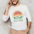 Never Underestimate An Old Man With a Canoe Retro Raglan Baseball Tee Men's Long Sleeve T-Shirt