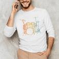 Vintage Drummer Drum Kit Men's Long Sleeve T-Shirt