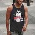 Cat Wearing Sunglasses Playing Drums Drum Kit Musician Men Tank Top Cat Wearing Sunglasses Playing Drums Drum Kit Musician Men Tank Top