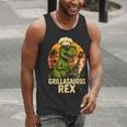 Grilling Dinosaur Grillasaurus T-Rex BBQ Dad Joke Men Tank Top
