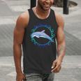Swimming Dolphin Maori Sun Tribal Waves 2-Sided Men Tank Top