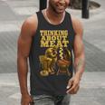 Thinking About Meat BBQ Dad Humor Men Tank Top