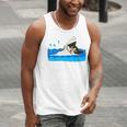 Cat Swimming Pool Men Tank Top Cat Swimming Pool Men Tank Top