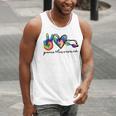 Peace Love Swim Tie Dye Swimmer Swimming Summer Trip Men Tank Top