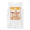 Lake Ontario Canoe Fishing Light House Sunset Retro Raglan Baseball Tee Men Tank Top
