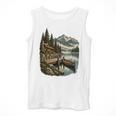 Lakeside Canoe Cabin Escape Scene Men Tank Top