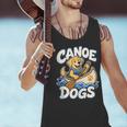 Canoe Dogs Golden Retriever Paddling Graphic Men Tank Top