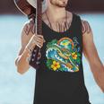 Green Sea Turtle Surfs Past a Canoe Paddle Sleeveless Men Tank Top Green Sea Turtle Surfs Past a Canoe Paddle Sleeveless Men Tank Top