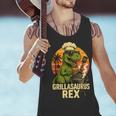 Grilling Dinosaur Grillasaurus T-Rex BBQ Dad Joke Men Tank Top