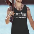 Love God Love Swimming Swim With Jesus For Christian Athlete Men Tank Top Love God Love Swimming Swim With Jesus For Christian Athlete Men Tank Top