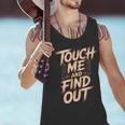 Muay Thai Fighter Touch Find Out Humor Warning Men Tank Top