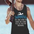 Swimming Coach Yells Breathing Swimmer Swim Team Men Tank Top Swimming Coach Yells Breathing Swimmer Swim Team Men Tank Top