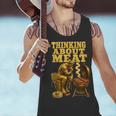 Thinking About Meat BBQ Dad Humor Men Tank Top
