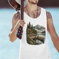 Lakeside Canoe Cabin Escape Scene Men Tank Top