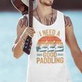 I Need A Good Paddling Retro Sunset Canoe Raglan Baseball Tee Men Tank Top