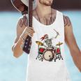 Skeleton Drummer Skull Drum Kit Halloween Raglan Baseball Tee Men Tank Top