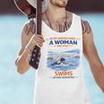 Swimming Never Underestimate A Woman Swim In Her Seventies Men Tank Top
