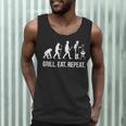 Grill Eat Repeat BBQ Dad Evolution Barbecue Men Tank Top