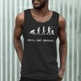 Grill Eat Repeat BBQ Dad Evolution Cookout Men Tank Top
