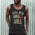 Real Men Smell Like Barbecue Grilling BBQ Dad Graphic Men Tank Top