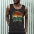 Never Underestimate An Old Man With a Canoe Retro Sleeveless Men Tank Top