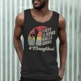 Women's Muay Thai Martial Arts Fighter Retro Vintage Sunset Graphic Men Tank Top