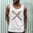 Canoeing Canoe Paddle Paddling Retro Line Art Raglan Baseball Tee Men Tank Top