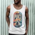 Find Peace Paddle On Canoe Mountain Sunset Men Tank Top