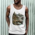 Lakeside Canoe Cabin Escape Scene Raglan Baseball Tee Men Tank Top Lakeside Canoe Cabin Escape Scene Raglan Baseball Tee Men Tank Top