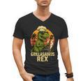 Grilling Dinosaur Grillasaurus T-Rex BBQ Dad Joke Men's V-Neck T-Shirt, trending gift