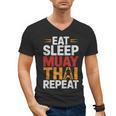 Muay Thai Fighter Eat Sleep Repeat Lifestyle Training Men's V-Neck T-Shirt, trending gift