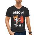 Muay Thai Meow Thai Thai Boxing For Boys Muay Thai Cat Men's V-Neck T-Shirt, trending gift
